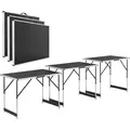 Produktbild: Juskys Multifunktionstisch 3 teilig - klappbar, höhenverstellbar - Alu Klapptisch 100x60 cm - Flohmarkt, Tapeziertisch, Campingtisch - Tisch Schwarz - Schwarz/Silber