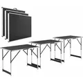 Produktbild: Multifunktionstisch 3 Teilig - Klappbar, Höhenverstellbar - Alu Klapptisch 100x60 Cm - Flohmarkt, Tapeziertisch, Campingtisch - Tisch Schwarz - Juskys