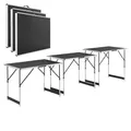 Produktbild: Juskys Multifunktionstisch 3 teilig - klappbar, höhenverstellbar - Alu Klapptisch 100x60 cm - Flohmarkt, Tapeziertisch, Campingtisch - Tisch Schwarz