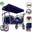Produktbild: DMS® BW-03B Bollerwagen Faltbar Dach Handwagen Klappbar Strand/Gerätewagen Blau