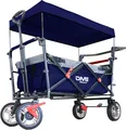Produktbild: 🧒 DMS BW-03B Bollerwagen Handwagen Transportwagen mit Dach faltbar blau 🧒