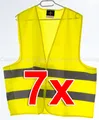 Produktbild: 7x Warnweste Gelb KFZ Auto 7 Sitzer Unfallweste Signalweste EN 20471 waschbar