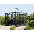 Produktbild: Vitavia Gewächshaus 'Hera 9000' 382 x 336 cm mit 3 mm Sicherheitsglas/6 mm Hohlkammerplatten schwarz