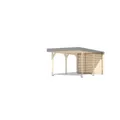 Produktbild: KARIBU Carport-Rückwand, BxH: 288 x 210 cm, braun, passend für: Einzelcarport