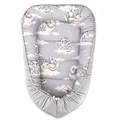 Produktbild: Baby Delux Babynest Babykokon Kuschelnest für Neugeborene zweiseitig 100% Baumwolle Samt antiallergisch (Drache grau)