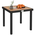 Produktbild: Outsunny Gartentisch für 4 Personen Esstisch Aluminiumtisch Gartenmöbel Loungemöbel pflegeleicht Kunststoff Natur 80 x 80 x 74 cm