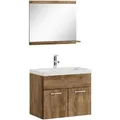 Produktbild: Badezimmer Badmöbel-set Montreal 02 60cm Waschbecken Braun Eiche