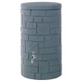 Produktbild: Regentonne anthrazit Wassertonne klein 230 l mit Deckel Steinoptik Arcado
