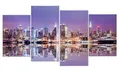Produktbild: Wandbild 4 teilig Manhattan Skyline New York USA Amerika bei Nacht Bild Leinwand