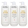 Produktbild: Goldwell Rich Repair 3 x 1000 ml Shampoo für strapaziertes Haar Set