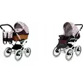 Produktbild: Babylux® Classic White | 2in1 Kinderwagen Set | Maroon Flowers | Kombikinderwagen | Kinderwagens