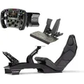 Produktbild: Moza Racing F1 Set – R9 V3 Basis + FSR2 Lenkrad + SR-P Pedale + Playseat F1 Cockpit Schwarz – PC - Schwarz