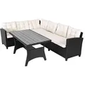 Produktbild: CASARIA® Polyrattan Ecklounge mit WPC Tisch Schwarz
