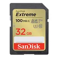 Produktbild: SanDisk Extreme SDHC UHS-I Speicherkarte 32 GB (V30, 100 MB/s Übertragung, U3, 4K UHD Videos, wasserdicht, stoßfest, temperaturbeständig)