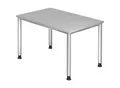 Produktbild: Schreibtisch, HxT 685 - 810 x 800 mm, 4 Rundrohrbeine, Breite 1200 mm, alusilber / lichtgrau kaiserkraft