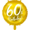 Produktbild: Partydeco Ballon 60 Jahre Aluminium in Gold (1 x) (FB24M-60-019)
