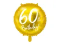 Produktbild: Folie Ballon Runde Gold mit Aufschrift 60. Birthday- 60. Geburtstag- Durchmes...
