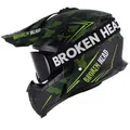 Produktbild: Broken Head Motocrosshelm Squadron Grün (Mit MX-Brille Struggler Schwarz), Zwei Verschlüsse M (57-58 cm)