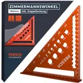Produktbild: Presch Zimmermannswinkel 180mm - Vielseitige Bohrlehre für exakte Durchmesser - Hochpräzise gefrästes Aluminium für exakte 90° Winkel - Sorgfältig verarbeitete, widerstandsfähige Beschichtung