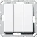 Produktbild: Gira 283203 Wippschalter 3-fach mit Wippen, Aus-Wechselschalter, System 55, reinweiß glänzend