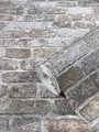 Produktbild: marburg Steintapete Grau Beige Backstein Ziegelstein 3D Effekt für Schlafzimmer Wohnzimmer oder Küche Tapete Steinoptik 10,05m x 0,53m 58410