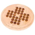 Produktbild: Goki HS052 - Solitaire, groß mit 32 Holzkugeln, Brettspiel, Logikspiel, Konzentrationsspiel Ø 23 cm, Holz, 33 Kugeln, per Stück