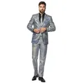Produktbild: Opposuits Anzug Discoballer Kostüm Anzug - für Karneval Halloween There's a Mirror on the Dancefloor: Anzug zum Kugeln silberfarben 52