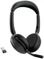 Produktbild: Jabra Evolve2 65 Flex Link380a UC + Ladepad On Ear Headset Bluetooth Stereo Schwarz Noise Cancelling Headset