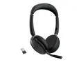 Produktbild: Jabra Evolve2 65 Flex Duo WLC, mit Ladepad, Headset schwarz, Stereo, UC, USB-A,