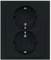 Produktbild: Busch-Jaeger 202 EUJB-885 Schuko Doppelsteckdose Safety+, Schwarz matt (2TKA00003925)
