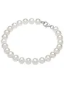 Produktbild: Valero Pearls Damen Perlenarmband Hochwertige Süßwasser-Zuchtperlen 7-8 mm Rund weiß 925 Sterling Silber - Damenarmband mit echten Perlen geknotet