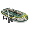 Produktbild: INTEX Seahawk Schlauchboot-Serie: inklusive Deluxe-Aluminium-Ruder und Hochleistungs-Pumpe, superstarkes PVC, Angelrutenhalter, robuste Haltegriffe, Getriebetasche