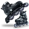 Produktbild: Apollo Inlineskates Champion Verstellbare Inlineskates für Kinder und Erwachsene, Größe 31-42, mit LED Rollen schwarz S (31-34)
