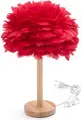 Produktbild: Art Deco Feder Nachttischlampe rot CBDPH