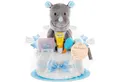 Produktbild: Timfanie Windeln Windeltorte, Kuschel Nashorn, blau, 0-8 Monate (Handgefertigtes Geschenk - In Folie gehüllt, mit Schleifen verziert, 28-St., 20 Pampers Premium, 1 Marken-Kuscheltie, wertige Accessoires), Das Perfekte Geschenk zur Geburt oder Babyparty.