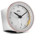 Produktbild: Braun BC07 Funkwecker Schlummerfunktion analoger Wecker weiß/rosa