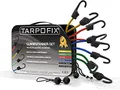 Produktbild: Tarpofix® Premium Gummispanner mit Haken | 24-teiliges universal Expander Set inkl. Planenspanner | Extra Starke Spanngummi mit Haken für Fahrrad, Auto, Camping & Garten | Gepäckspanner 20cm - 100cm
