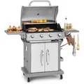 Produktbild: Klarstein - Gasgrill für Camping Balkon Garten, Grill mit 4 Brenner, 14400W Edelstahl-Gasgrill, Outdoor Gasgrill mit Seitenbrenner, Gas Grill für