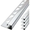 Produktbild: Fliesenschiene Eckprofil Quadratprofil Edelstahl, Fliesenprofil - Poliert 2,5m x 10mm, 5 Stück - Dalsys