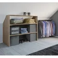 Produktbild: VCM Holz Kleiderschrank | offener Schrank | begehbarer Kleiderregal | Dachschrägen Regal | Maße ca. B. 90 x H. 100 x T. 50 cm - Dacho l - Braun