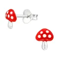 Produktbild: Monkimau Kinderohrringe Fliegenpilz Ohrstecker aus 925 Sterling Silber rot weiß emailliert