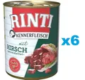 Produktbild: 6x800 g RINTI Kennerfleisch Hirsch Nassfutter getreidefrei alle Rassen