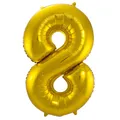 Produktbild: XL Folienballon Zahl 8 in gold, 86 cm, 1 Stück, Helium Ballon (unbefüllt)