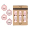 Produktbild: Glas Christbaumkugeln Set Ø 8cm, 12 Stück/Box, Rosa Mix Lovely Magnolia - Magic 