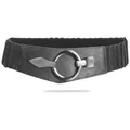 Produktbild: Caspar Taillengürtel GU300 Damen elastischer breiter Stretch Gürtel grau 78 für Körperumfang 75-90 cm