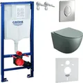 Produktbild: Domino - grohe wc Set mit Vorwandelement, Wand-WC und Spülknopf