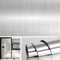Produktbild: Livelynine 5M X 60 CM Breit Klebefolie Edelstahl Gebürstet Deko Selbstklebend Klebefolie Küche Tapete Silber Metallfolie für Küche Kühlschrank Geschirrspüler Küchenklebefolien Arbeitsplatte Folie