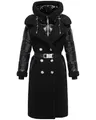 Produktbild: Navahoo Damen Langer Materialmix-Wintermantel warmer Plüschmantel mit angesagtem Materialmix und herausnehmbarem Einsatz mit Kapuze Kuscheltraum 14 Black Gr. M