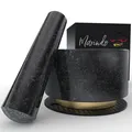 Produktbild: XL Granit Mörser mit Stößel und Rutschfester Untersetzer ⌀ 14 x 8cm Gewürzmörser