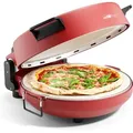 Produktbild: Clatronic® Pizzaofen | Ofen 350°C f. italienische Steinofen Pizza zu Hause | Pizza in unter 5 min.| inkl. Pizzastein Ø32cm und Zubehör | PM 3787 - Rot